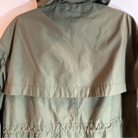 ZARA Sz M-L Trench Hooded Full Zip Snaps Drawstring Military Cargo Style Coat - Picture 12 of 15